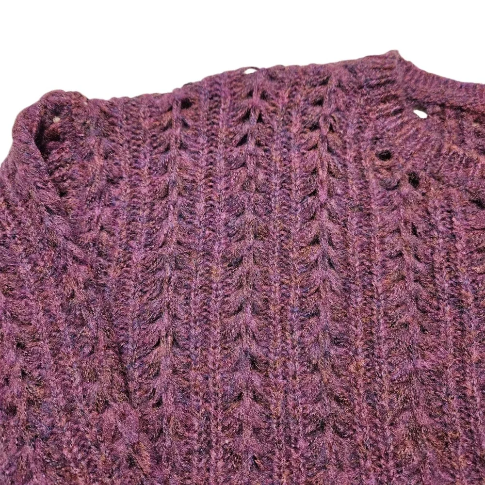 Best Mountain Purple Knit‎ Open Stitch Pullover Sweater Women's Size U